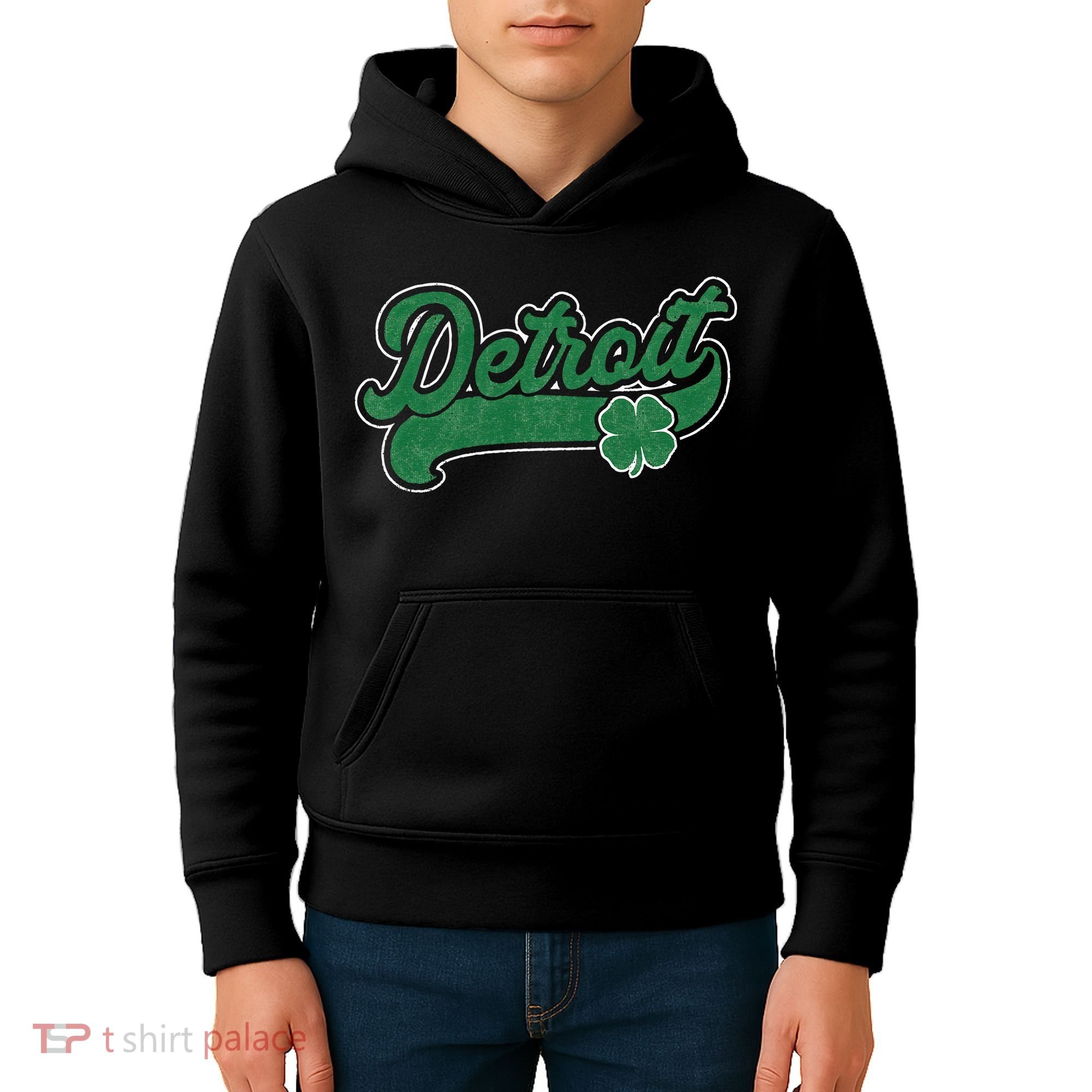 Detroit St. Patrick's Day Shamrock Saint Paddy's Irish Kids Hoodie