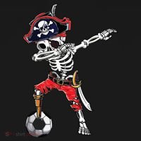 Dabbing Skeleton Pirate Soccer Ball Halloween Costume Day Coaster thumb 2