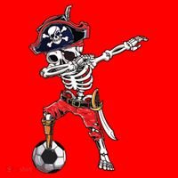 Dabbing Skeleton Pirate Soccer Ball Halloween Costume Day Santa Hat thumb 1