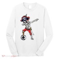 Dabbing Skeleton Pirate Soccer Ball Halloween Costume Day Long Sleeve Shirt thumb 0