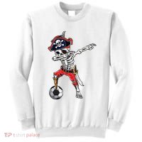 Dabbing Skeleton Pirate Soccer Ball Halloween Costume Day Sweatshirt thumb 0