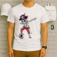 Dabbing Skeleton Pirate Soccer Ball Halloween Costume Day T-Shirt thumb 6