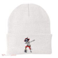 Dabbing Skeleton Pirate Soccer Ball Halloween Costume Day Beanie thumb 0