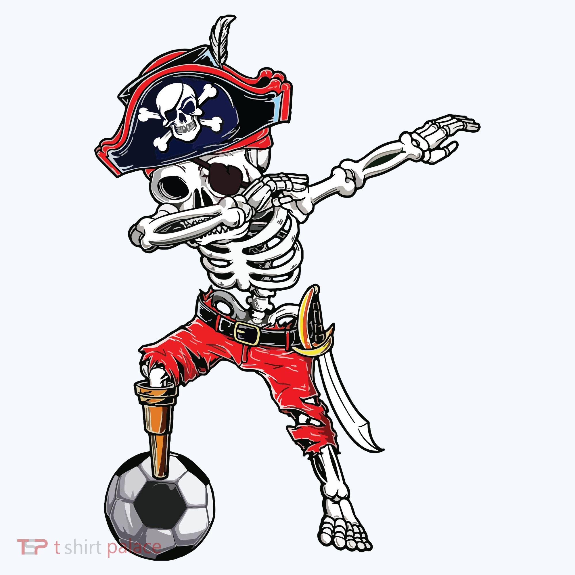 Dabbing Skeleton Pirate Soccer Ball Halloween Costume Day Beanie