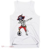 Dabbing Skeleton Pirate Soccer Ball Halloween Costume Day Tank Top thumb 0