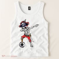 Dabbing Skeleton Pirate Soccer Ball Halloween Costume Day Tank Top thumb 2