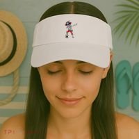 Dabbing Skeleton Pirate Soccer Ball Halloween Costume Day Visor thumb 2