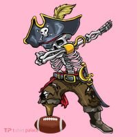 Dabbing Skeleton Pirate Football Lover Halloween Costume Coaster thumb 2