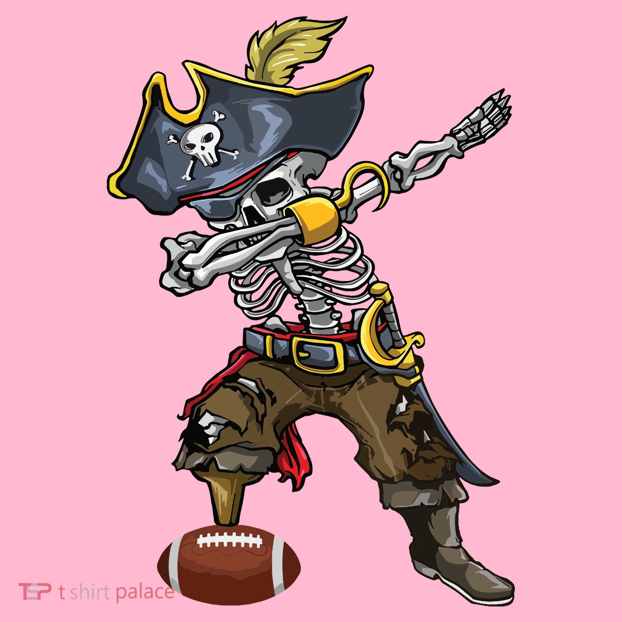 Dabbing Skeleton Pirate Football Lover Halloween Costume Coaster