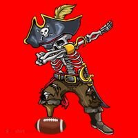 Dabbing Skeleton Pirate Football Lover Halloween Costume Santa Hat thumb 1