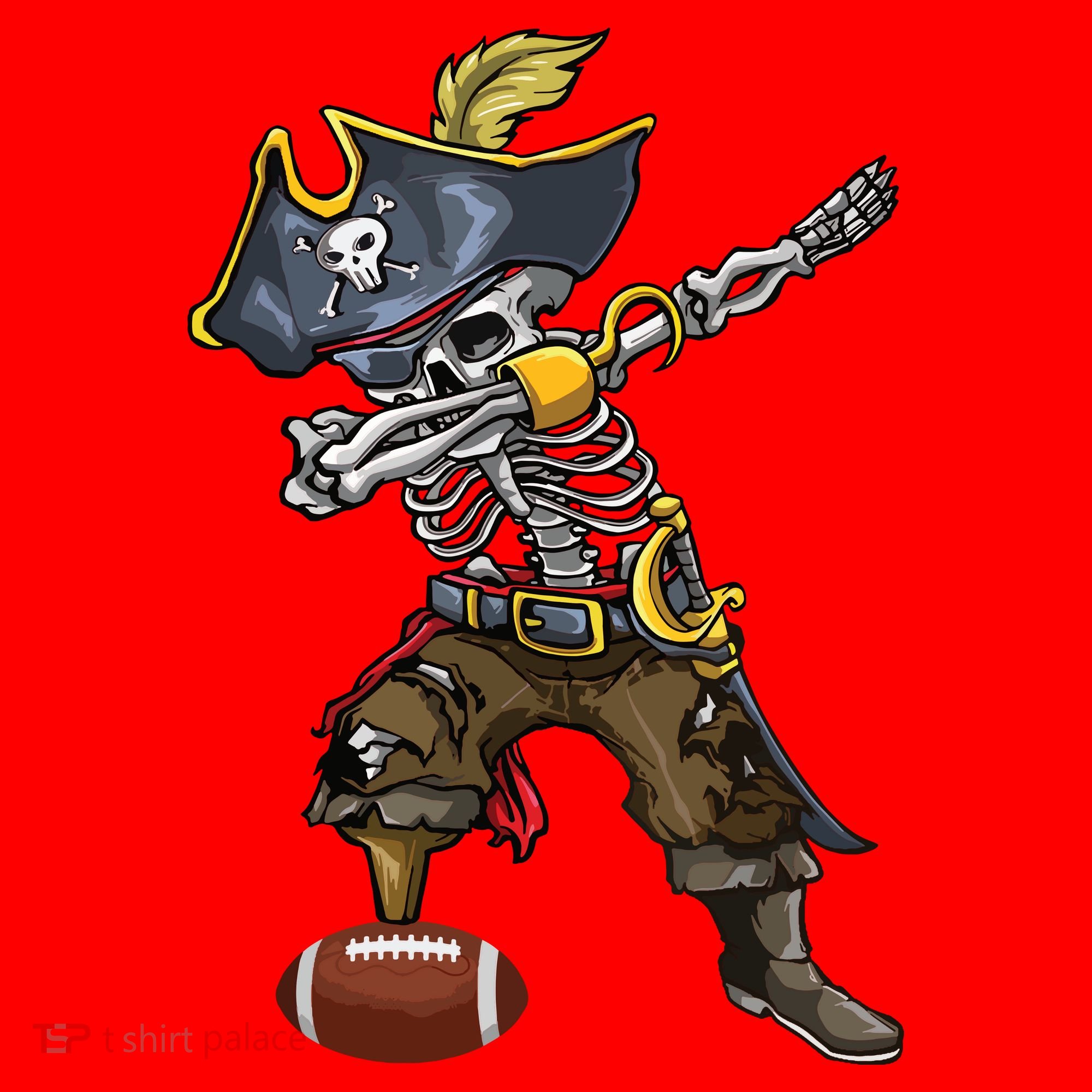 Dabbing Skeleton Pirate Football Lover Halloween Costume Santa Hat