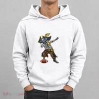 Dabbing Skeleton Pirate Football Lover Halloween Costume Hoodie thumb 0