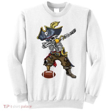 Dabbing Skeleton Pirate Football Lover Halloween Costume Sweatshirt