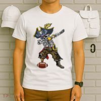 Dabbing Skeleton Pirate Football Lover Halloween Costume T-Shirt thumb 6