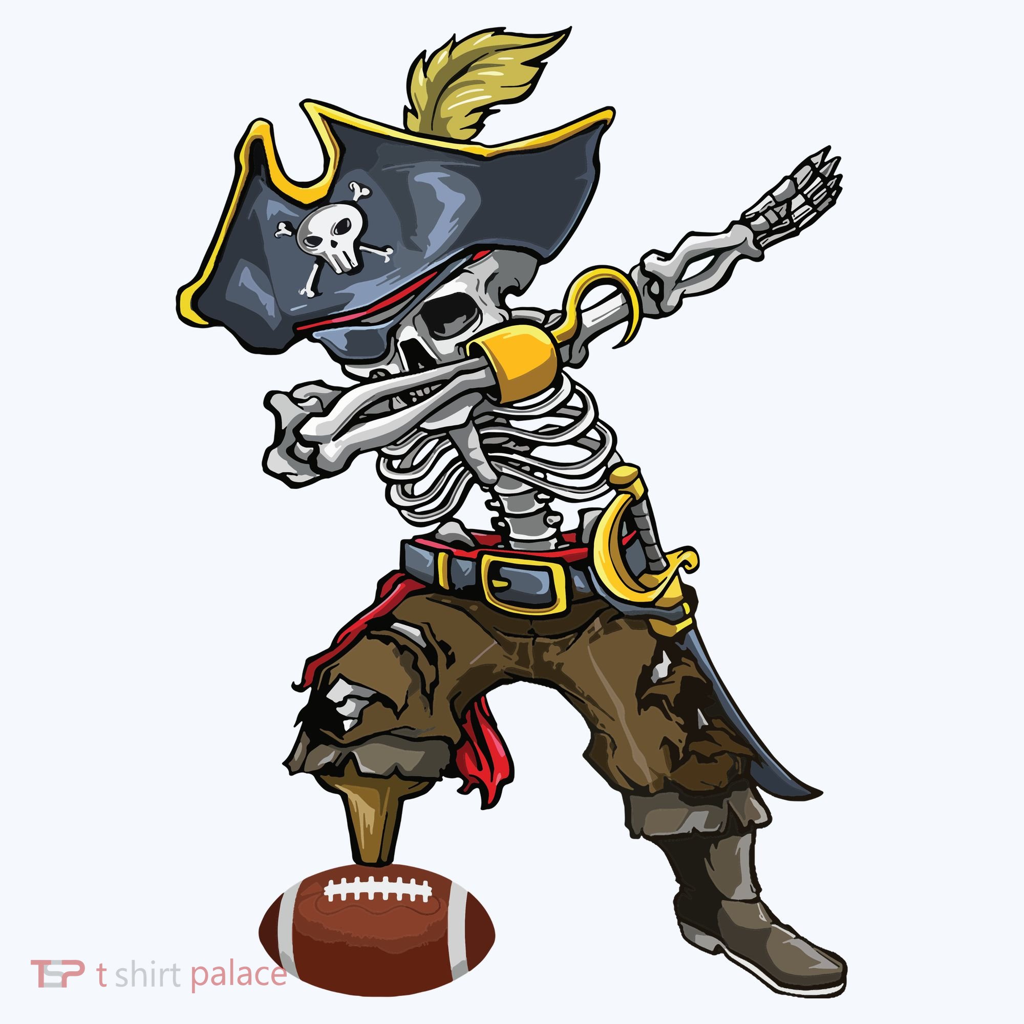 Dabbing Skeleton Pirate Football Lover Halloween Costume Bucket Hat