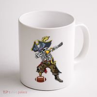 Dabbing Skeleton Pirate Football Lover Halloween Costume Coffee Mug thumb 1