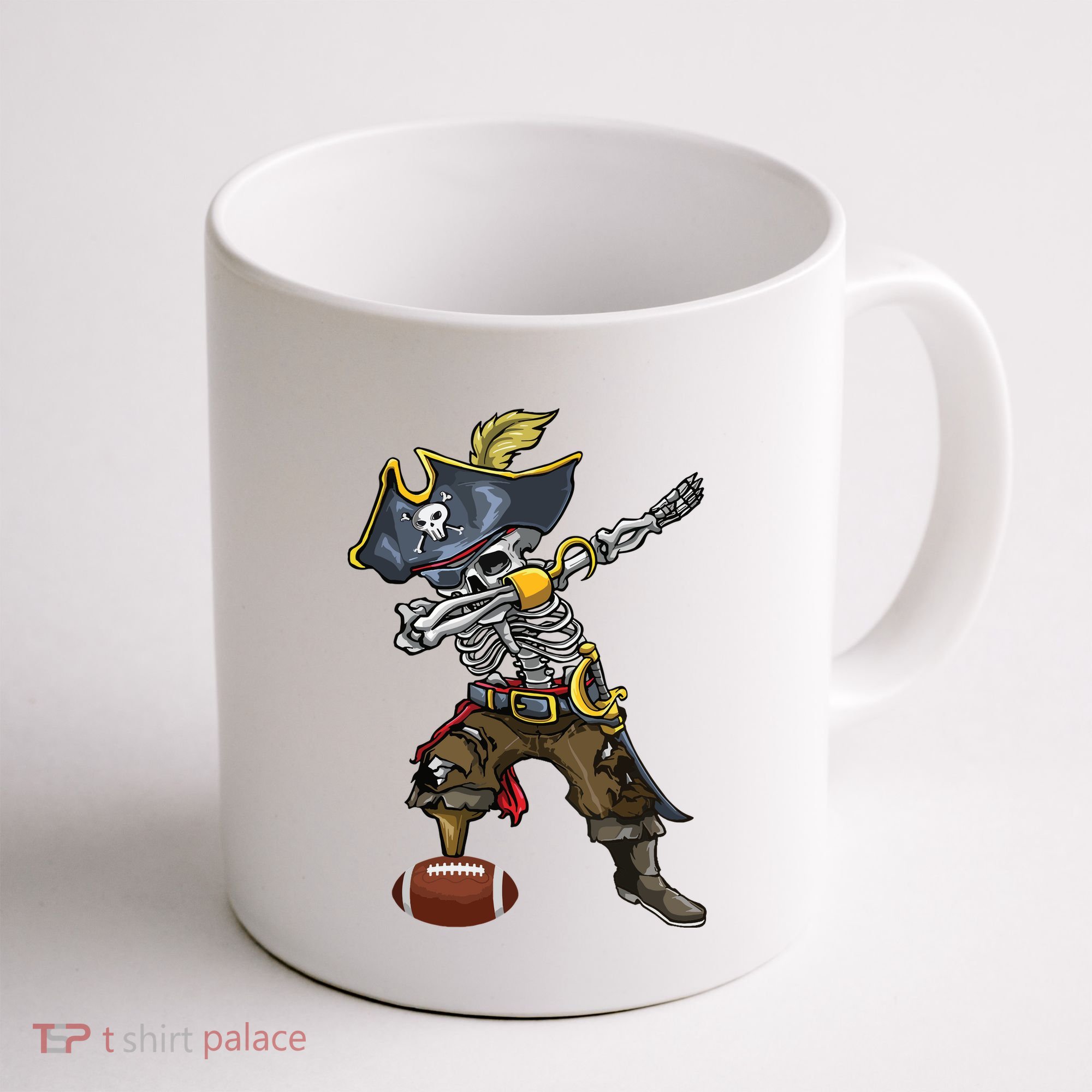 Dabbing Skeleton Pirate Football Lover Halloween Costume Coffee Mug