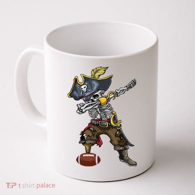 Dabbing Skeleton Pirate Football Lover Halloween Costume Coffee Mug