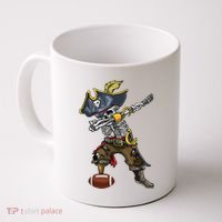 Dabbing Skeleton Pirate Football Lover Halloween Costume Coffee Mug thumb 0