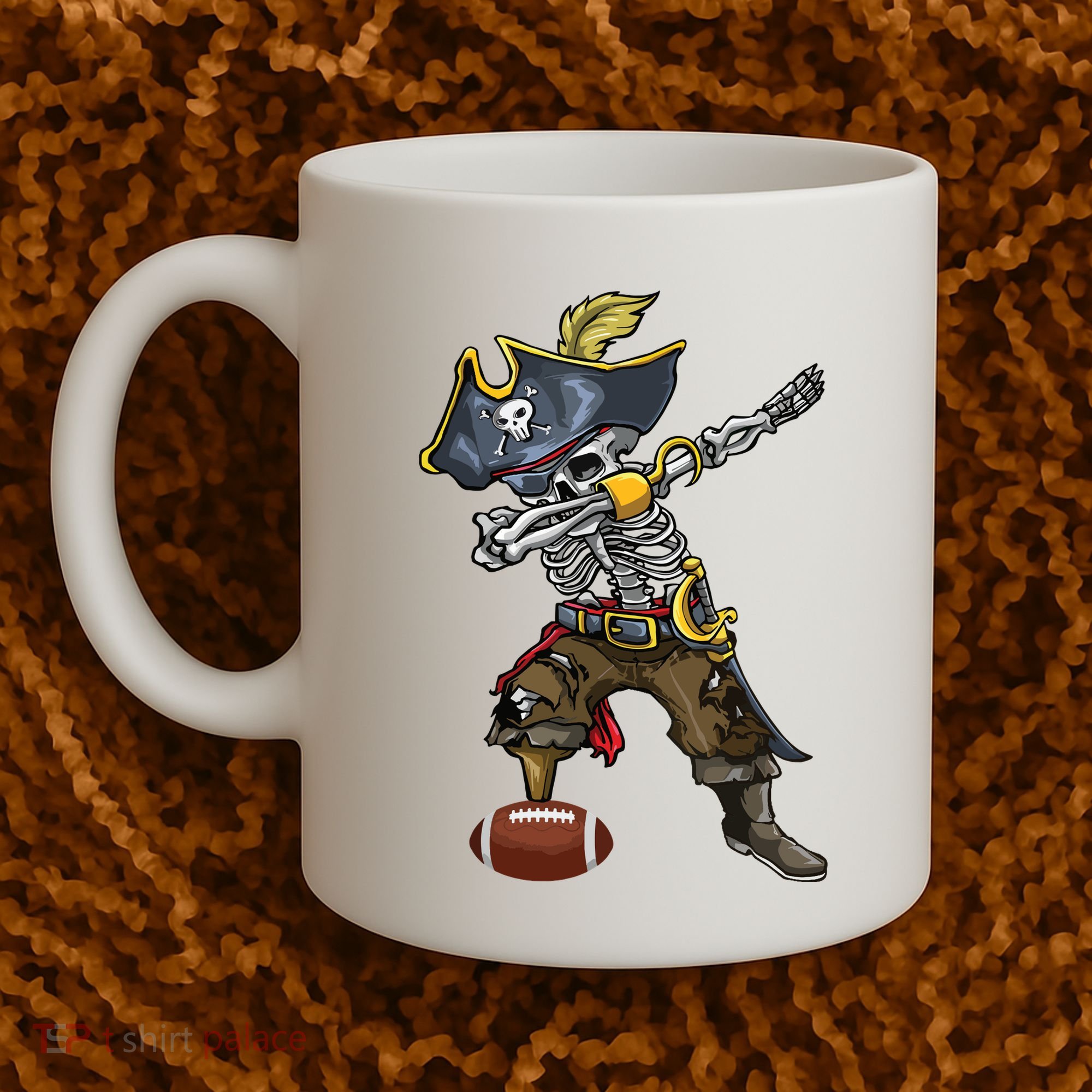 Dabbing Skeleton Pirate Football Lover Halloween Costume Coffee Mug