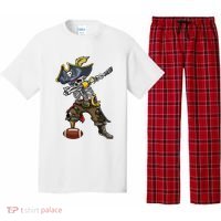 Dabbing Skeleton Pirate Football Lover Halloween Costume Pajama Set thumb 0