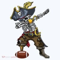 Dabbing Skeleton Pirate Football Lover Halloween Costume Pajama Set thumb 2