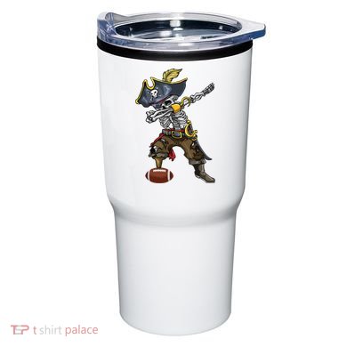 Dabbing Skeleton Pirate Football Lover Halloween Costume Tumbler