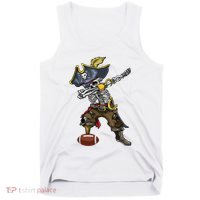 Dabbing Skeleton Pirate Football Lover Halloween Costume Tank Top thumb 0