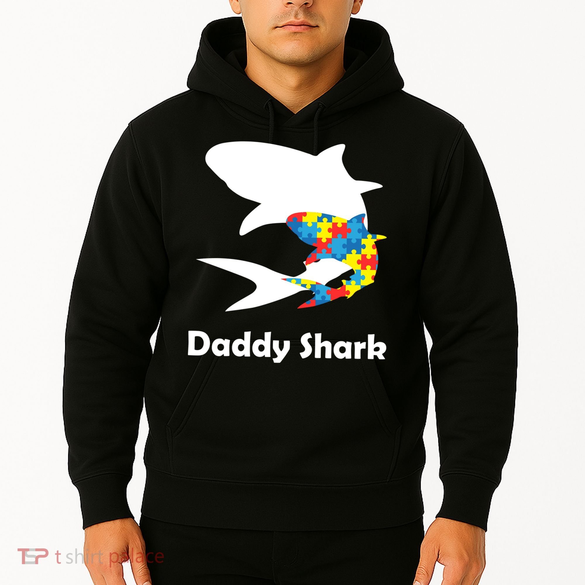 Daddy Shark Puzzles Autism Awareness Hoodie