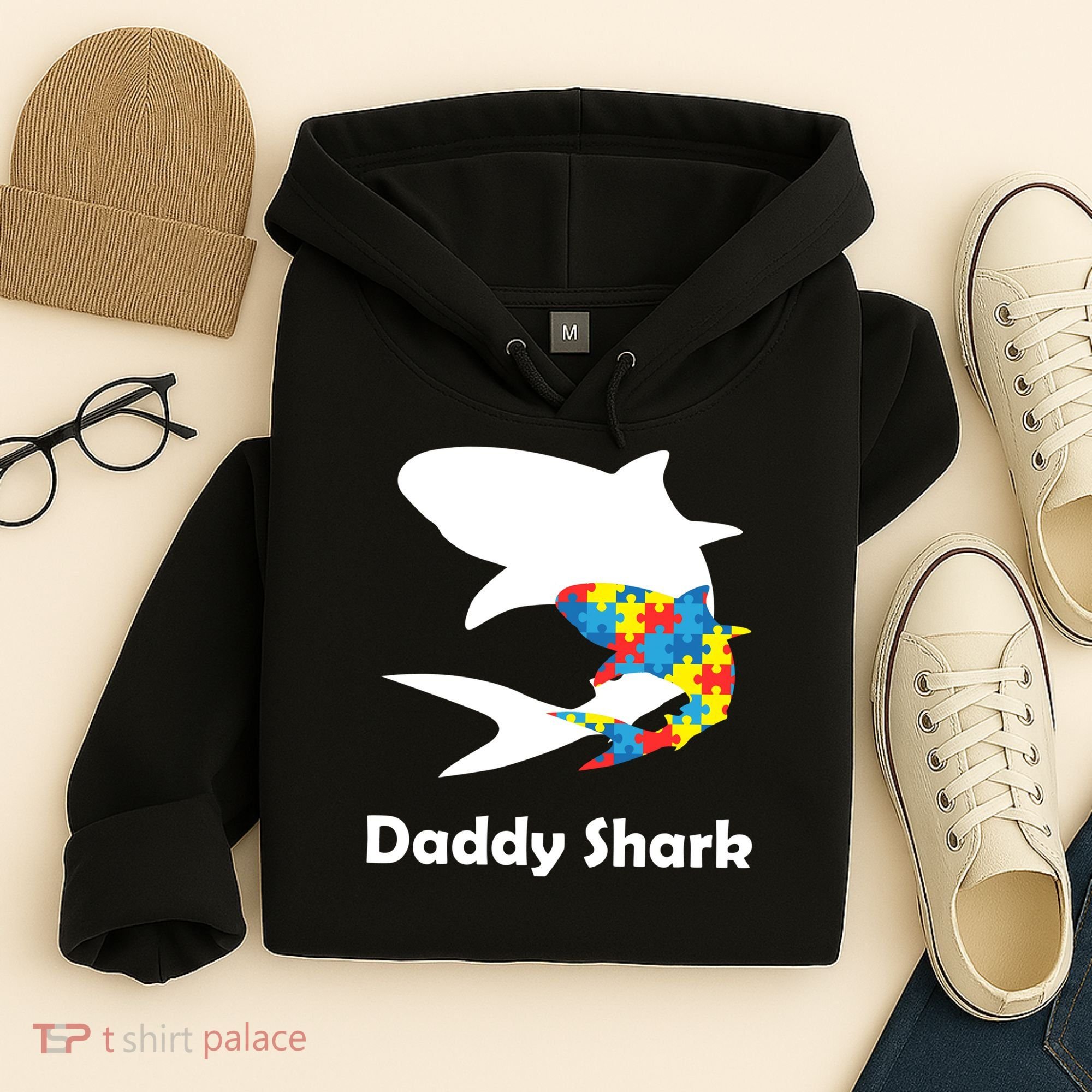 Daddy Shark Puzzles Autism Awareness Hoodie
