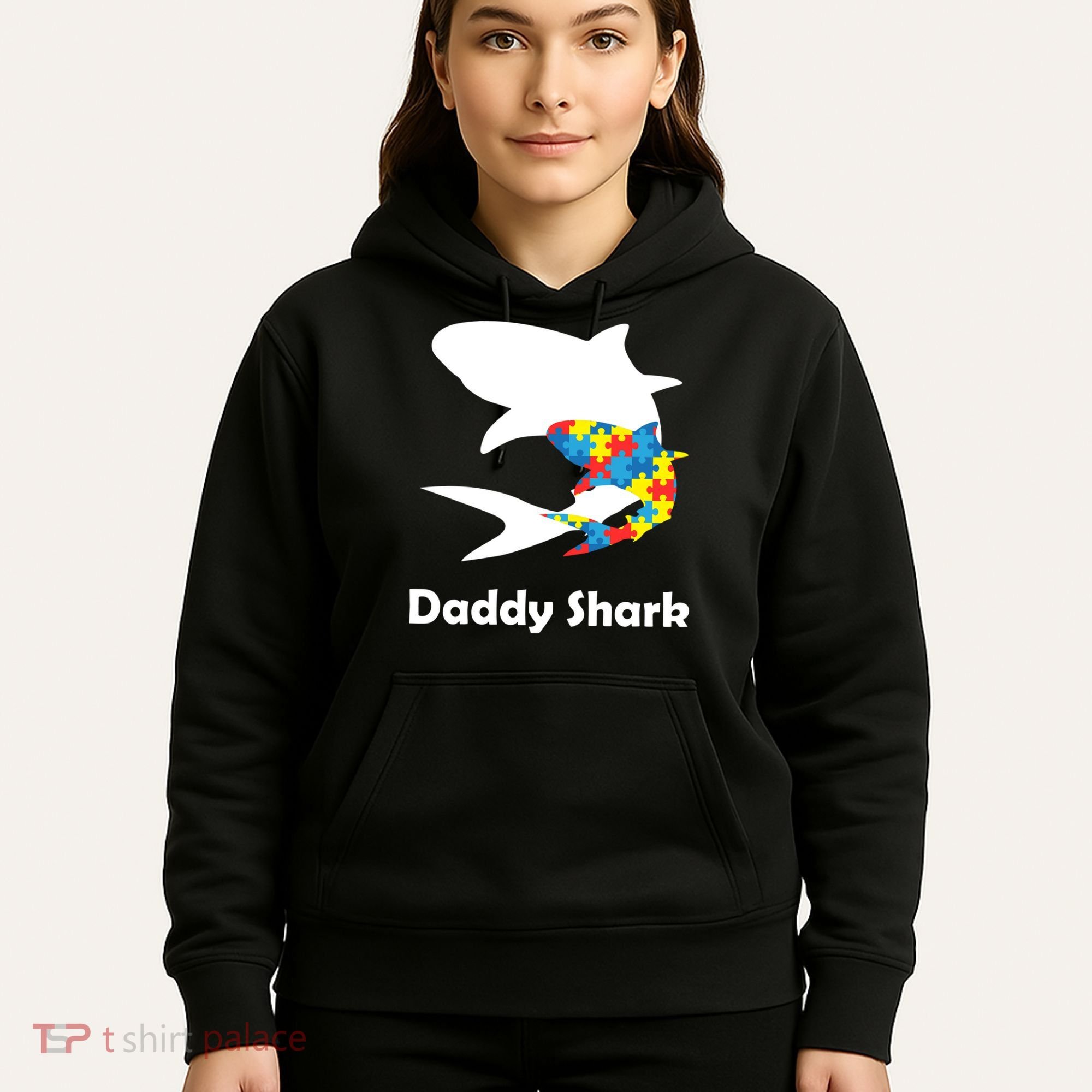 Daddy Shark Puzzles Autism Awareness Hoodie