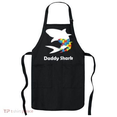 Daddy Shark Puzzles Autism Awareness Apron