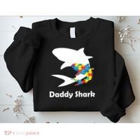 Daddy Shark Puzzles Autism Awareness Sweatshirt thumb 2