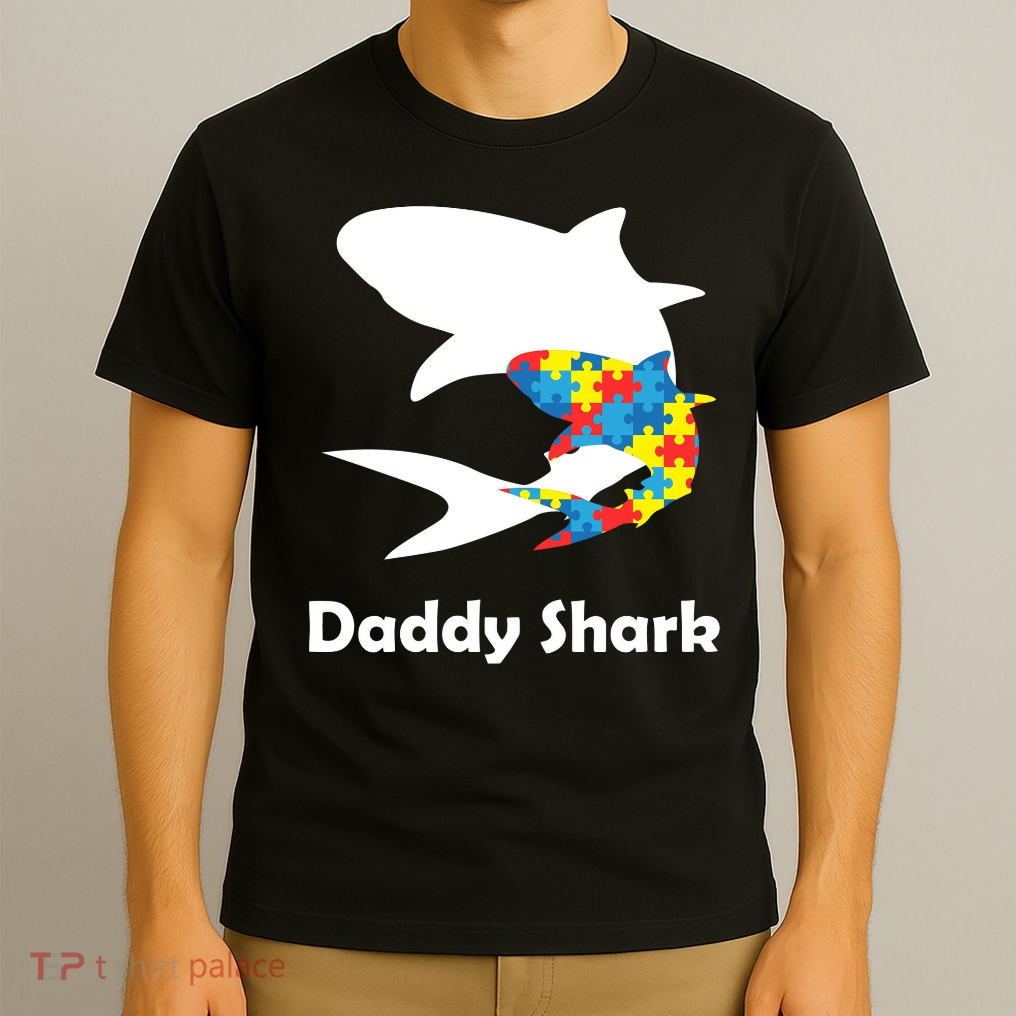 Daddy Shark Puzzles Autism Awareness T-Shirt