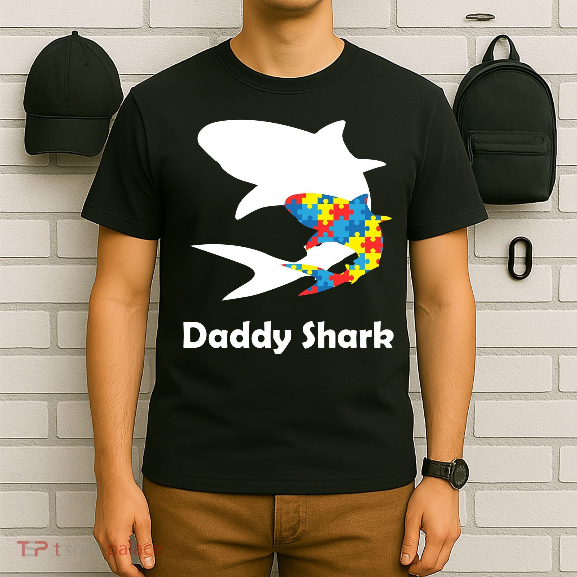 Daddy Shark Puzzles Autism Awareness T-Shirt