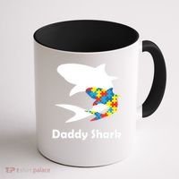 Daddy Shark Puzzles Autism Awareness Coffee Mug thumb 1