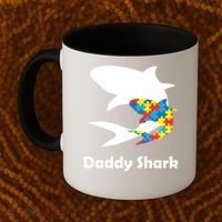 Daddy Shark Puzzles Autism Awareness Coffee Mug thumb 2