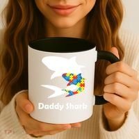 Daddy Shark Puzzles Autism Awareness Coffee Mug thumb 3