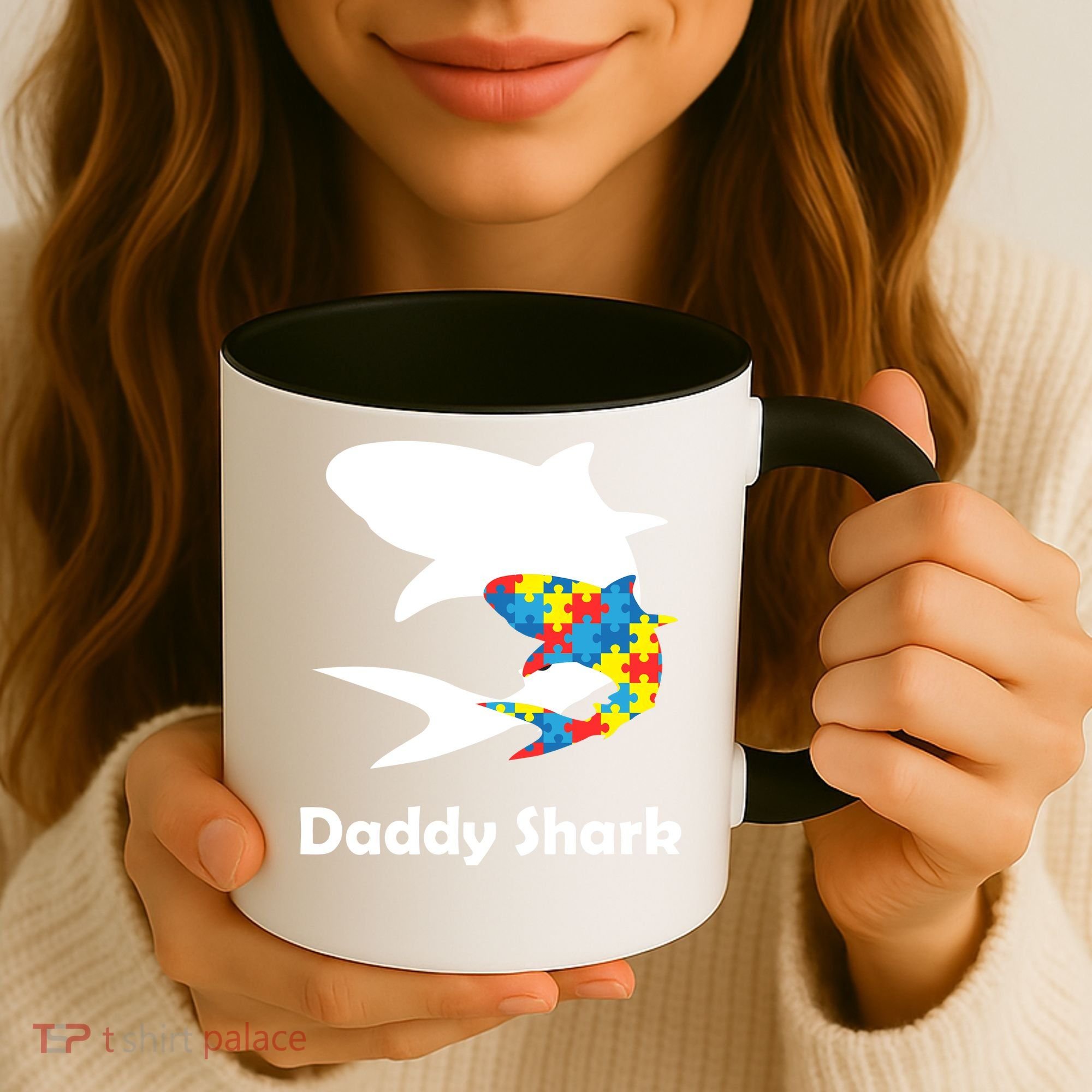 Daddy Shark Puzzles Autism Awareness Coffee Mug