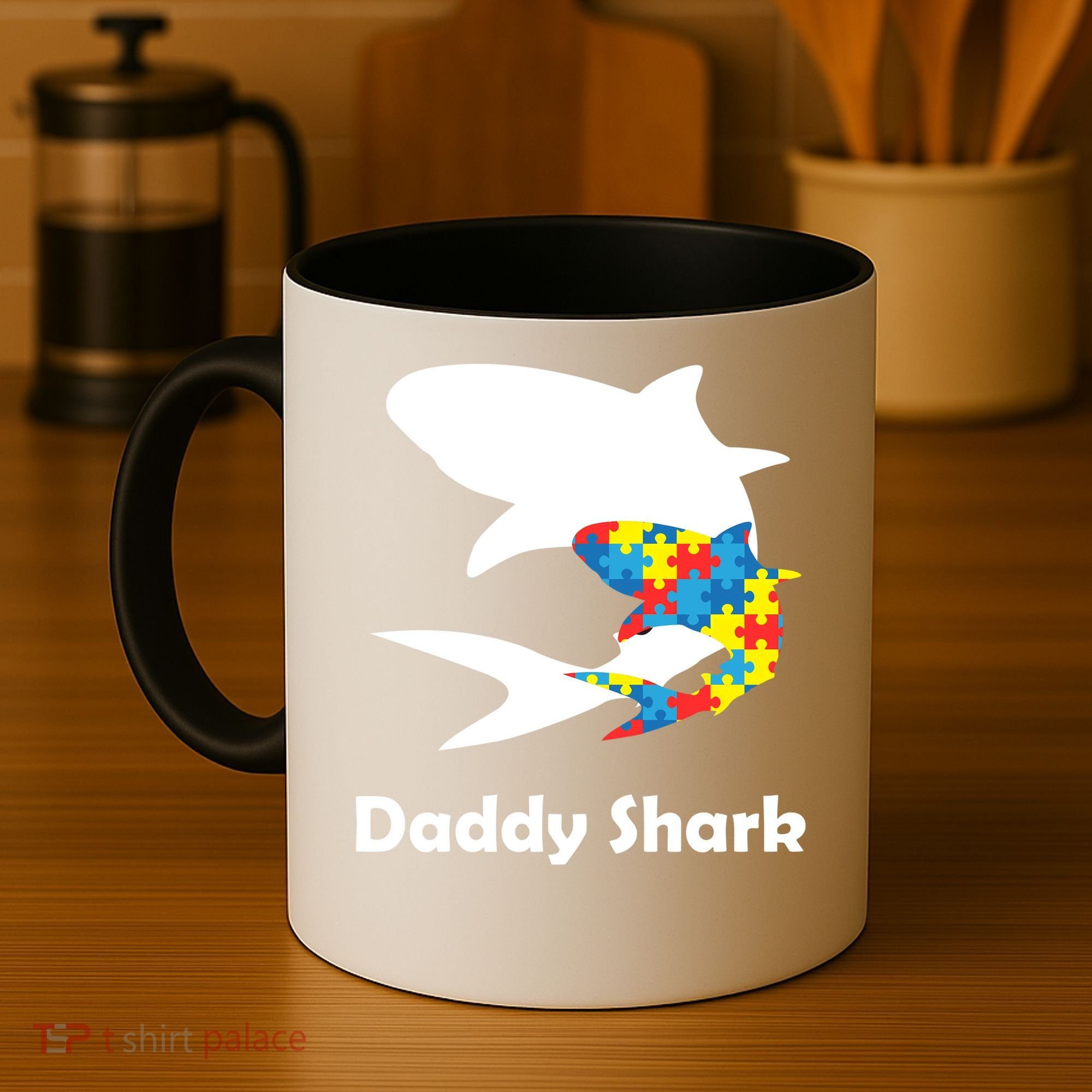 Daddy Shark Puzzles Autism Awareness Coffee Mug