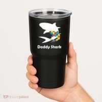 Daddy Shark Puzzles Autism Awareness Tumbler thumb 2