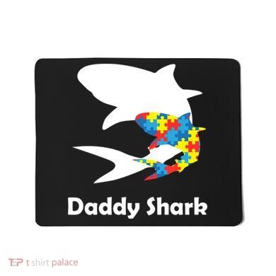 Daddy Shark Puzzles Autism Awareness Mousepad