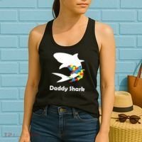 Daddy Shark Puzzles Autism Awareness Women's Tank Top thumb 2