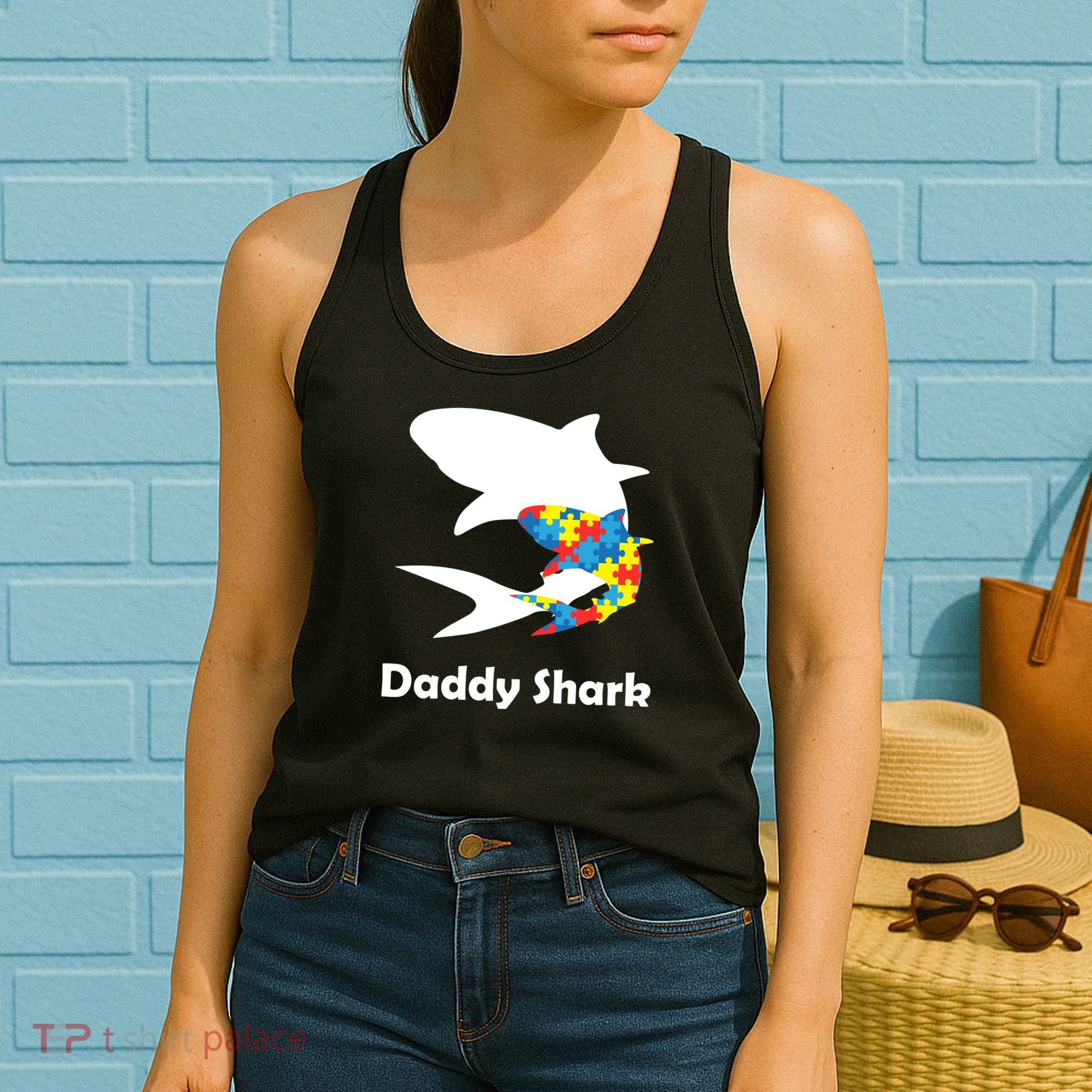 Daddy Shark Puzzles Autism Awareness Women's Tank Top