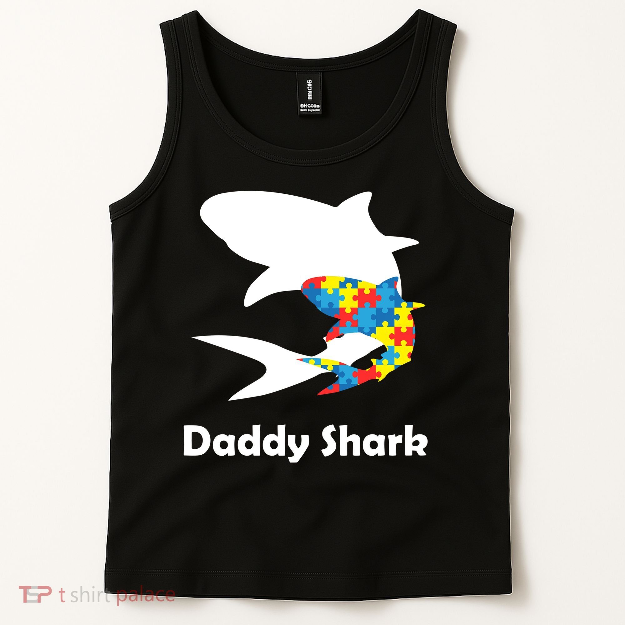 Daddy Shark Puzzles Autism Awareness Tank Top