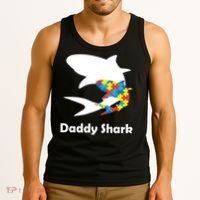 Daddy Shark Puzzles Autism Awareness Tank Top thumb 3