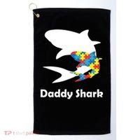 Daddy Shark Puzzles Autism Awareness Golf Towel thumb 0