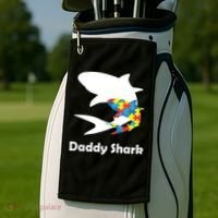 Daddy Shark Puzzles Autism Awareness Golf Towel thumb 2