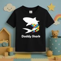 Daddy Shark Puzzles Autism Awareness Toddler T-Shirt thumb 3
