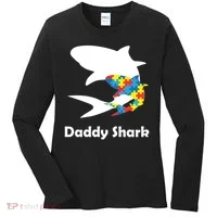 Daddy Shark Puzzles Autism Awareness Women's Long Sleeve Shirt thumb 0